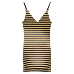 Topshop Gold Metallic Stripe Body-con Casual Dress